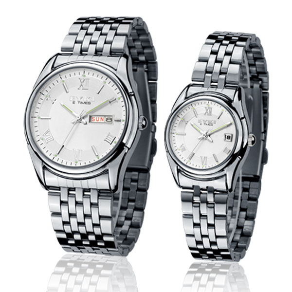 

EYKI Stylish Roman Numerals Lovers Quartz Wrist Watch White Dial